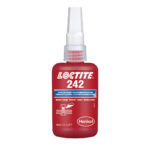 Loctite 242 (Локтайт 242) Henkel – универсальный резьбовой фиксатор средней прочности, синий. Применяется для фиксации и герметизации металлических резьбовых соединений.