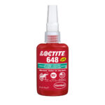 Loctite 648 (Локтайт 648) Henkel – высокопрочный клей для цилиндрических соединений, обладает высокой термической стойкостью, не чувствителен к слегка замасленным поверхностям, быстрый.