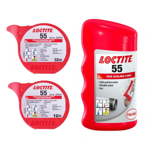 Loctite 55 (Локтайт 55) Henkel – герметизирующая (сантехническая) нить для уплотнения резьбы, для газа и питьевой воды.