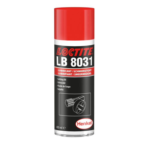 Loctite LB 8031 (Локтайт 8031) Henkel — смазочно-охлаждающая жидкость (СОЖ) для режущего инструмента на основе минерального масла, продлевает срок службы инструмента, облегчает резку, аэрозоль (400 мл).