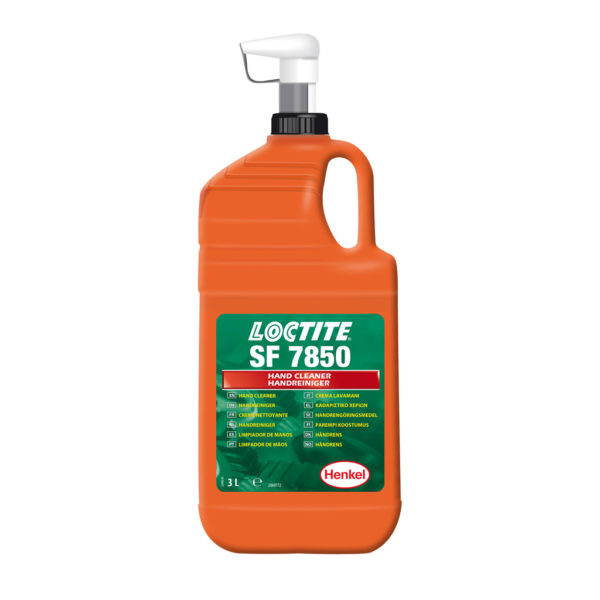 Loctite SF 7850 (Локтайт 7850) Henkel – высококачественный очиститель для рук с содержанием частичек пемзы, с запахом апельсина для очистки сильно загрязненных рук от масел, смазок и других загрязнений.