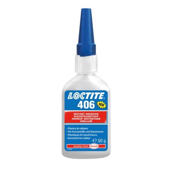 Loctite 406 (Локтайт 406) Henkel – универсальный моментальный суперклей низкой вязкости для быстрой склейки резины, пластмасс и каучука.
