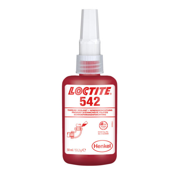 Loctite 542 (Локтайт 542) Henkel – трубный, анаэробный герметик для металлических труб и фитингов гидравлических систем. 50мл