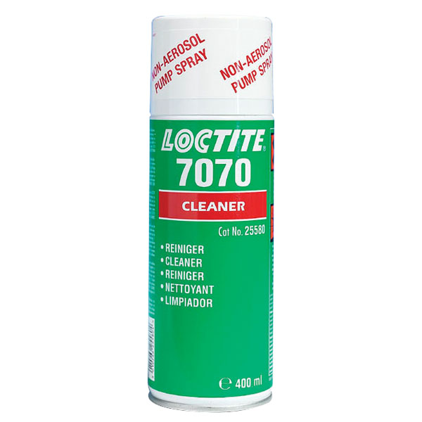 Loctite 7070 – очиститель деталей из пластмассы и металла, быстродействующий. Спрей 400 мл.