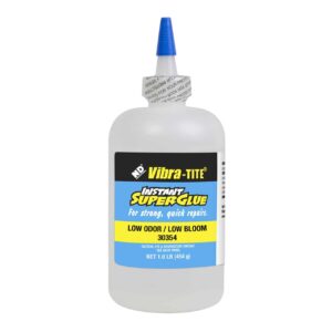 Vibra-tite 303 (Вибра-тайт 303) ND Industries– – моментальный клей для склейки металлов, пластмасс, пористых и кислотных поверхностей, обладает слабым запахом, прозрачным клеевым швом, общего назначения.
