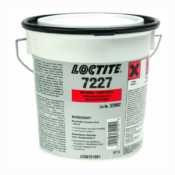 Loctite РС 7227 Nordbak Brushable Ceramic Grey — износостойкий глянцевый эпоксидный состав для создания защитного покрытия, устойчивого к абразивам. Наносится кистью.