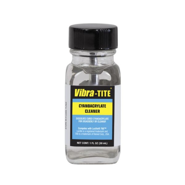 Vibra-tite 642 (Вибра-тайт 642) ND Industries - очиститель цианоакрилатных клеев. Предназначен для разделения склеенных моментальными клеями деталей и очистки подтёков клея.