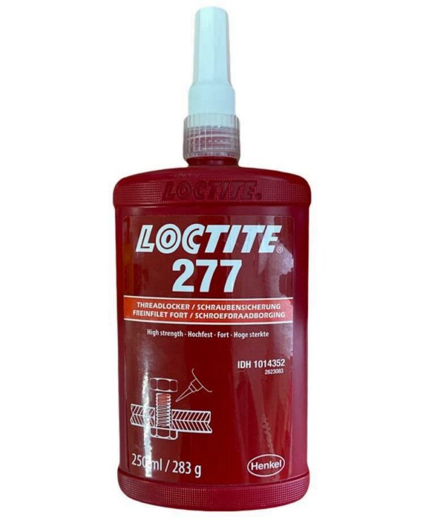 Loctite 277 (Локтайт 277) Henkel – резьбовой фиксатор высокой прочности для резьбы большого диаметра, красный (250 мл).