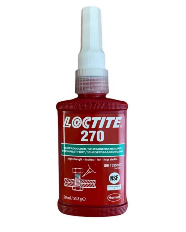Loctite 270 (Локтайт 270) Henkel 50 мл – резьбовой фиксатор с высокой степенью прочности, зелёный, универсальный.