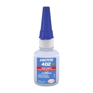 Loctite 402 Henkel – термостойкий моментальный клей низкой вязкости, универсальный. Для склеивания любых материалов между собой. Клей обладает повышенной термостойкостью и влагостойкостью.